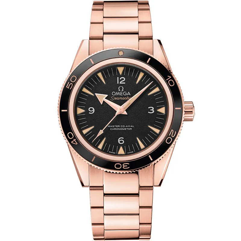 Omega Seamaster 300 Master Co-Axial 233.60.41.21, reference 233.60.41.21.01.001, black dial, rose gold case