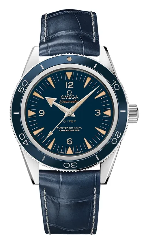 Omega Seamaster 300 Master Co-Axial 233.93.41.21, reference 233.93.41.21.03.001, blue dial, platinum case