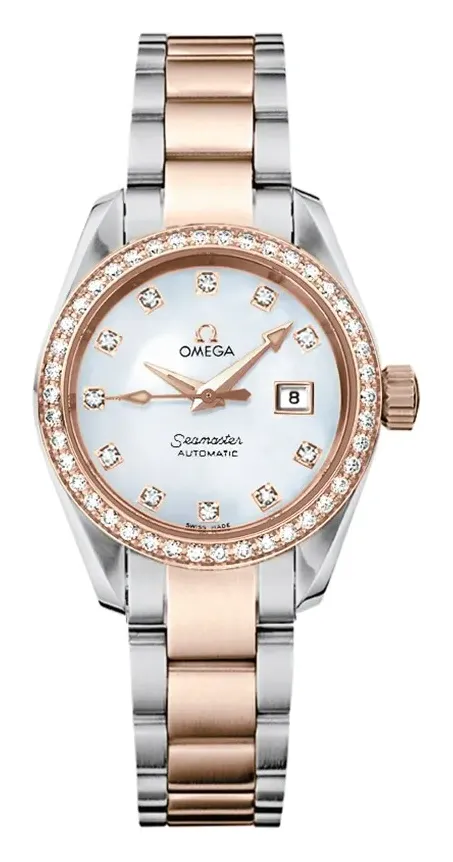 Omega Seamaster Aqua Terra 150M Automatic 29.2 2365.75.00, reference 2365.75.00, white dial, stainless steel and rose gold case