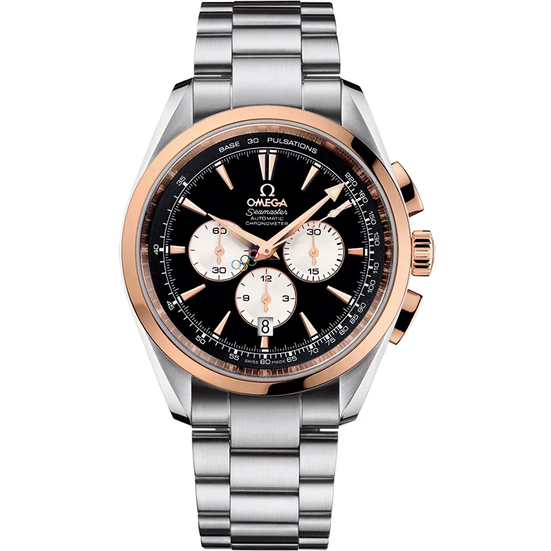 Omega Seamaster Aqua Terra 150M Automatic 42.2 Chronograph 221.20.42.40, reference 221.20.42.40.01.001, black dial, stainless steel and rose gold case