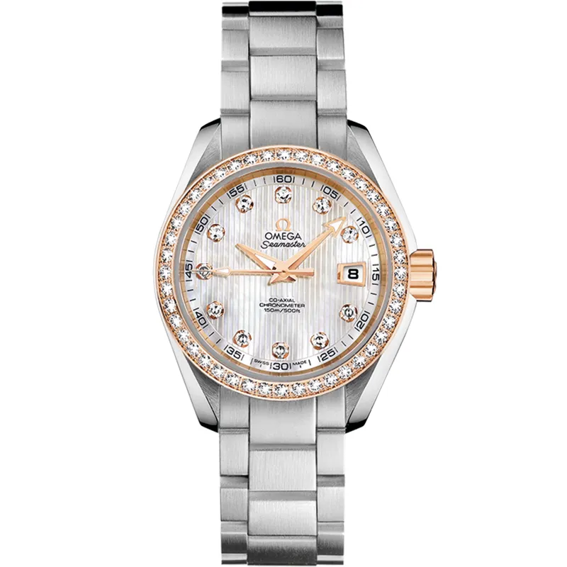 Omega Seamaster Aqua Terra 150M Co-Axial 30 231.25.30.20, reference 231.25.30.20.55.003, white dial, stainless steel and rose gold case