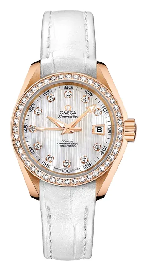 Omega Seamaster Aqua Terra 150M Co-Axial 30 231.58.30.20, reference 231.58.30.20.55.001, white dial, rose gold case