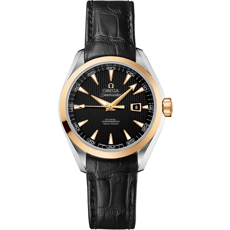 Omega Seamaster Aqua Terra 150M Co-Axial 34 231.23.34.20, reference 231.23.34.20.01.001, black dial, stainless steel and yellow gold case