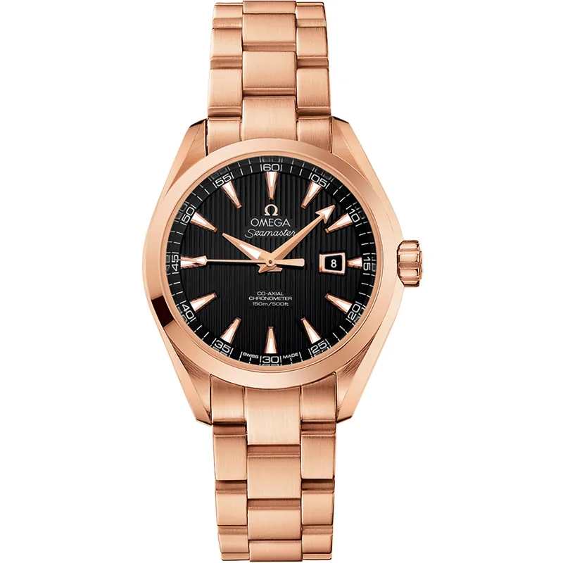Omega Seamaster Aqua Terra 150M Co-Axial 34 231.50.34.20, reference 231.50.34.20.01.002, black dial, rose gold case