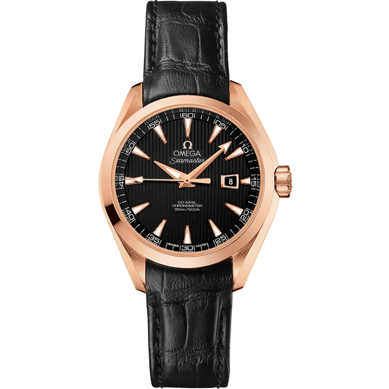 Omega Seamaster Aqua Terra 150M Co-Axial 34 231.53.34.20, reference 231.53.34.20.01.002, black dial, rose gold case