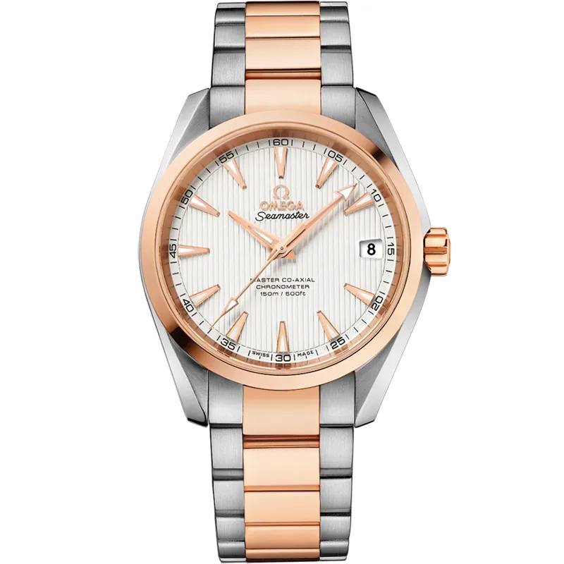 Omega Seamaster Aqua Terra 150M Co-Axial 38.5 231.20.39.21, reference 231.20.39.21.02.001, silver dial, stainless steel and rose gold case
