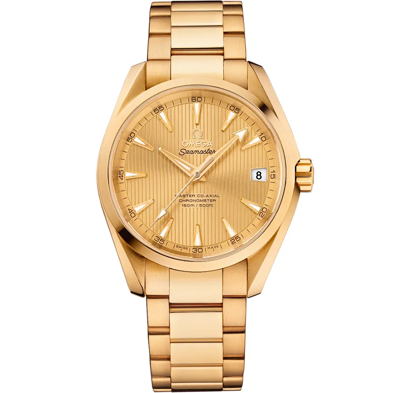 Omega Seamaster Aqua Terra 150M Co-Axial 38.5 231.50.39.21, reference 231.50.39.21.08.001, yellow dial, yellow gold case