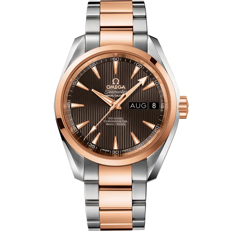 Omega Seamaster Aqua Terra 150M Co-Axial 38.5 Annual Calendar 231.20.39.22, reference 231.20.39.22.06.001, grey dial, stainless steel and rose gold case