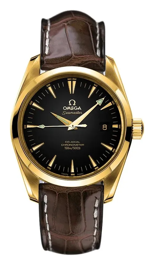 Omega Seamaster Aqua Terra 150M Co-Axial 39.2 2603.50.37, reference 2603.50.37, black dial, yellow gold case