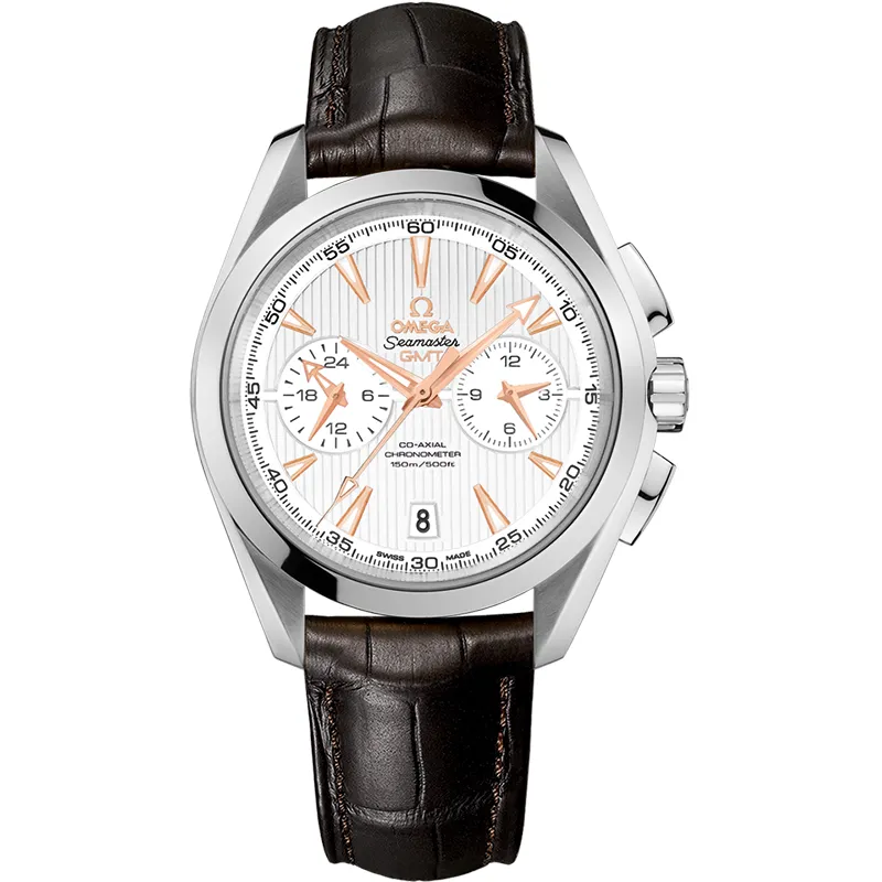 Omega Seamaster Aqua Terra 150M Co-Axial 43 GMT Chronograph 231.13.43.52, reference 231.13.43.52.02.001, silver dial, stainless steel case