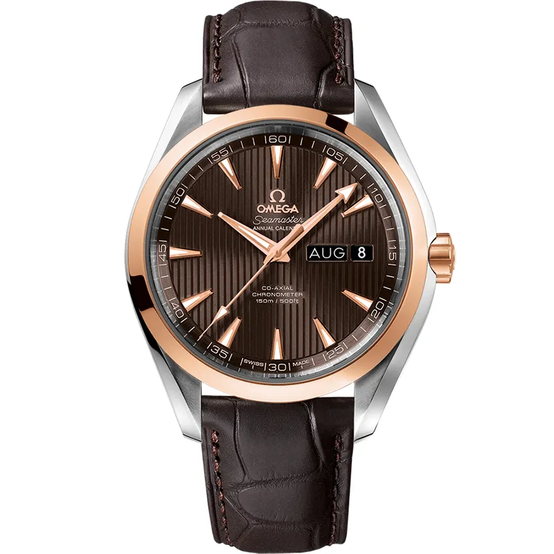 Omega Seamaster Aqua Terra 150M Co-Axial 43 GMT 231.23.43.22, reference 231.23.43.22.06.002, grey dial, stainless steel and rose gold case
