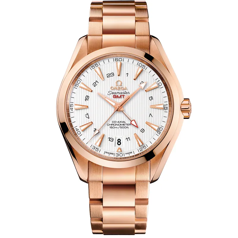 Omega Seamaster Aqua Terra 150M Co-Axial 43 GMT 231.50.43.22, reference 231.50.43.22.02.001, silver dial, rose gold case