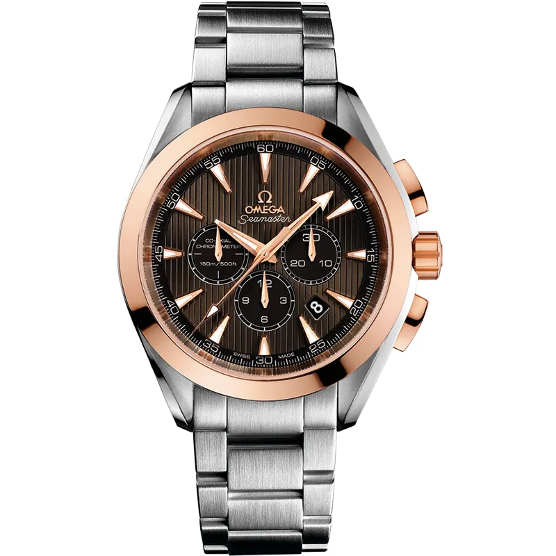Omega Seamaster Aqua Terra 150M Co-Axial 44 Chronograph 231.20.44.50, reference 231.20.44.50.06.002, grey dial, stainless steel and rose gold case