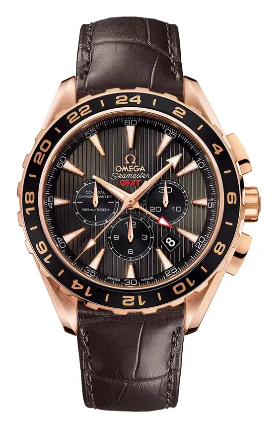Omega Seamaster Aqua Terra 150M Co-Axial 44 GMT Chronograph 231.53.44.52, reference 231.53.44.52.06.001, grey dial, rose gold case