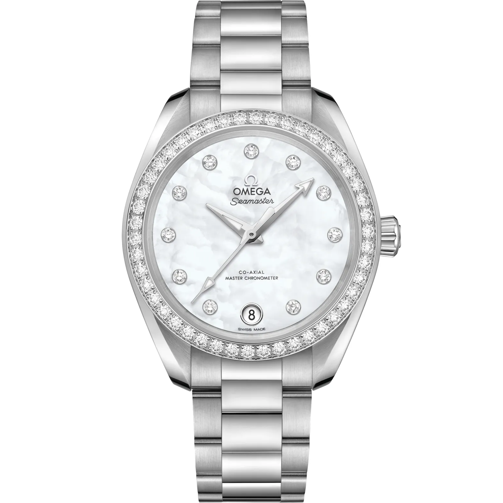 Omega Seamaster Aqua Terra 150M Master Chronometer 34 220.15.34.20, reference 220.15.34.20.55.001, white dial, stainless steel case