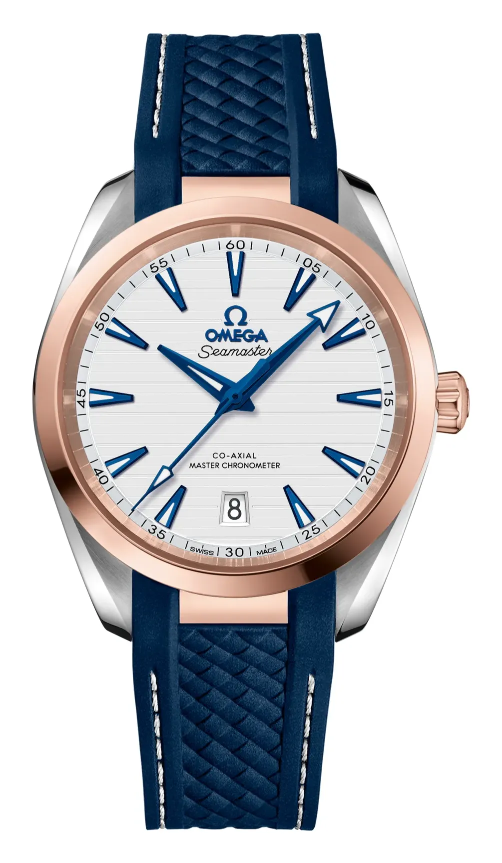 Omega Seamaster Aqua Terra 150M Master Chronometer 38 220.22.38.20, reference 220.22.38.20.02.001, silver dial, stainless steel and rose gold case