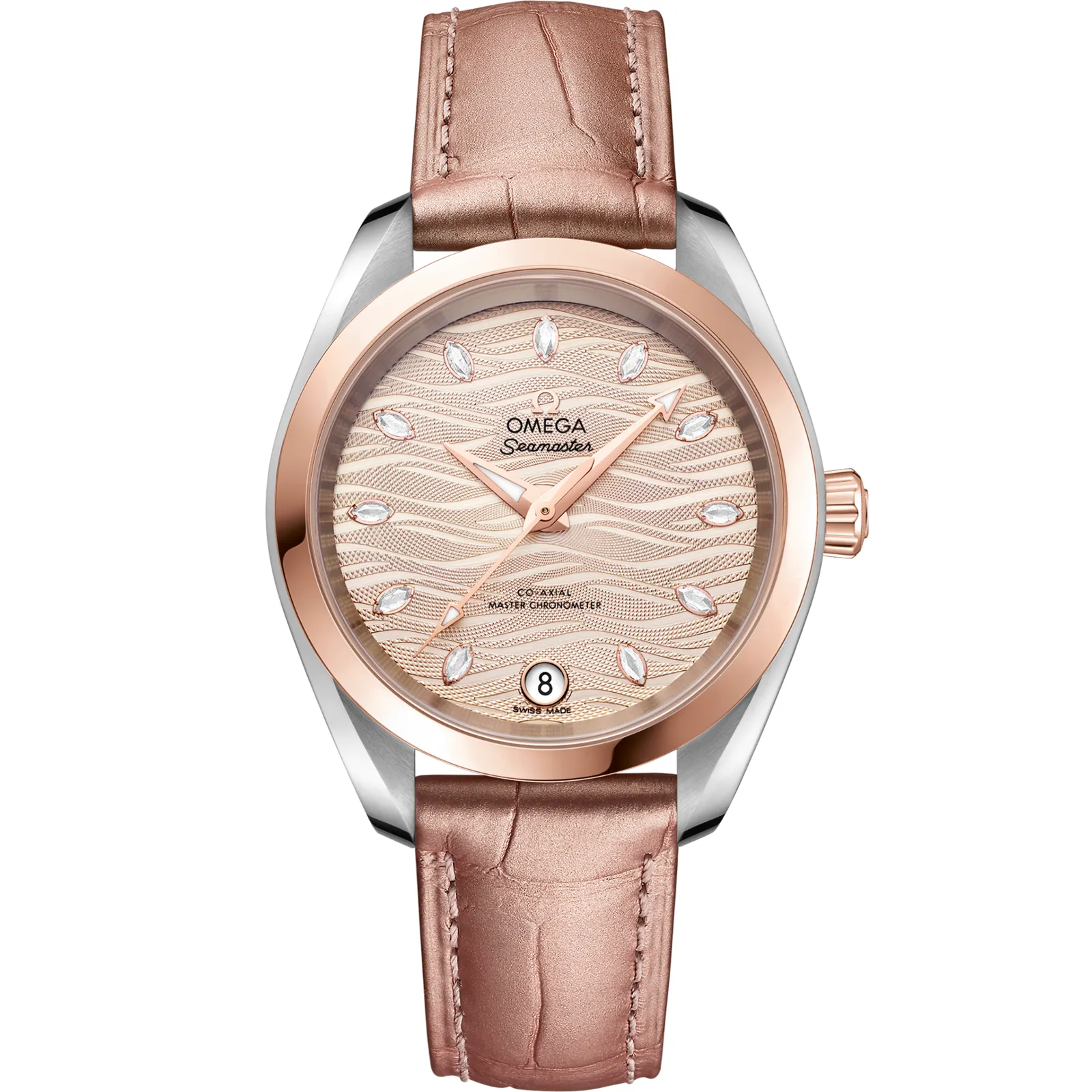 Omega Seamaster Aqua Terra 150M Master Chronometer 34 220.23.34.20, reference 220.23.34.20.59.001, grey dial, stainless steel and rose gold case