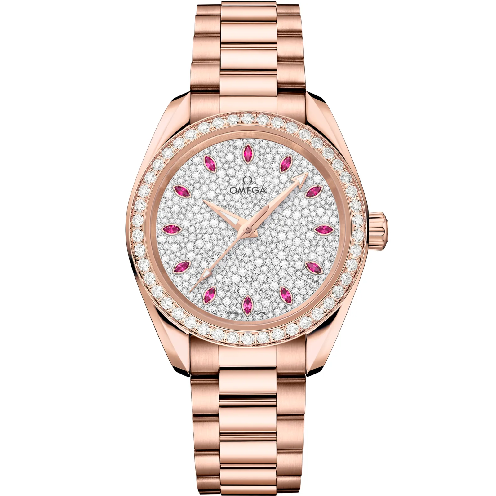 Omega Seamaster Aqua Terra 150M Master Chronometer 34 220.55.34.20, reference 220.55.34.20.99.007, pink dial, rose gold case