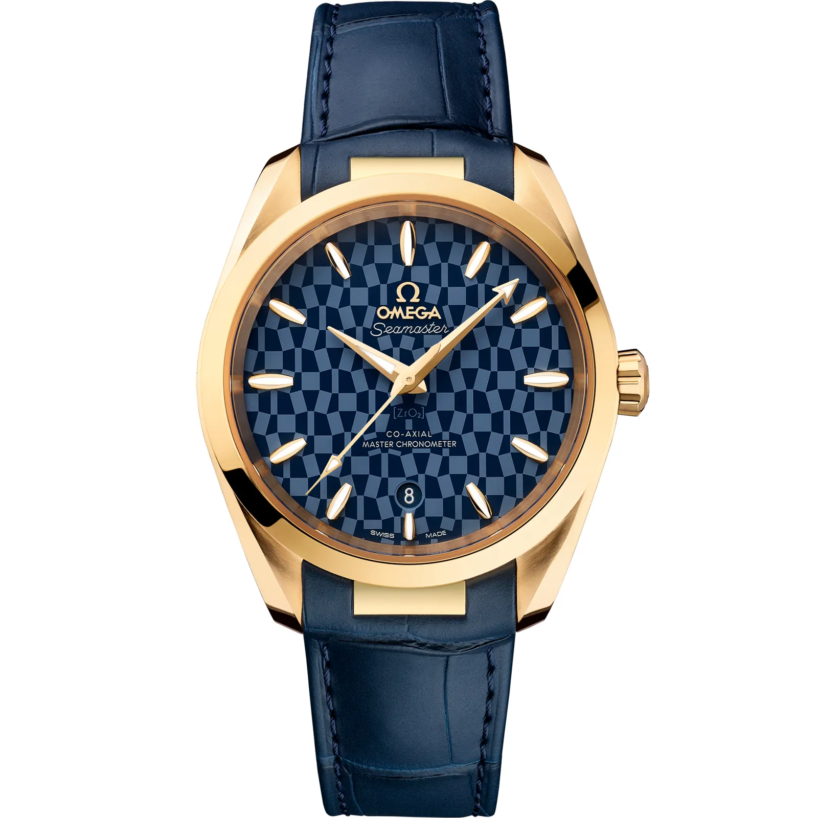 Omega Seamaster Aqua Terra 150M Master Chronometer 38 522.53.38.20, reference 522.53.38.20.03.001, blue dial, yellow gold case