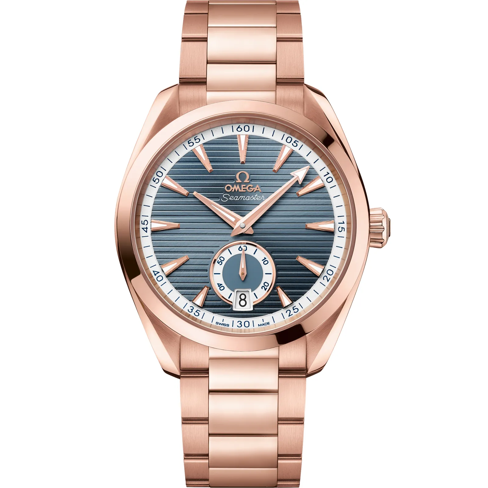 Omega Seamaster Aqua Terra 150M Master Chronometer 41 220.50.41.21, reference 220.50.41.21.03.001, blue dial, rose gold case