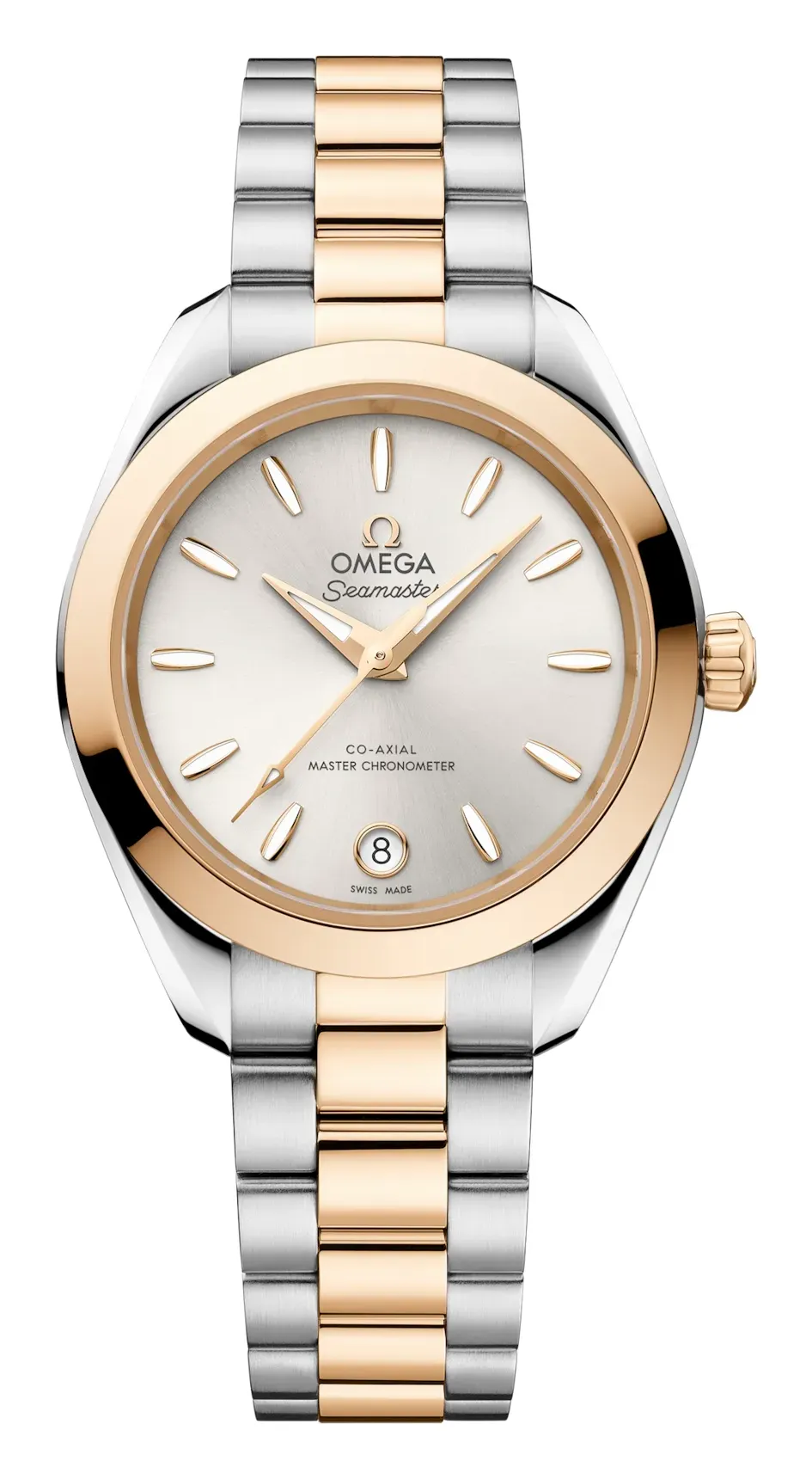 Omega Seamaster Aqua Terra 150M Master Co-Axial 30 Stainless 220.20.30.20, reference 220.20.30.20.02.001, silver dial, stainless steel and yellow gold case
