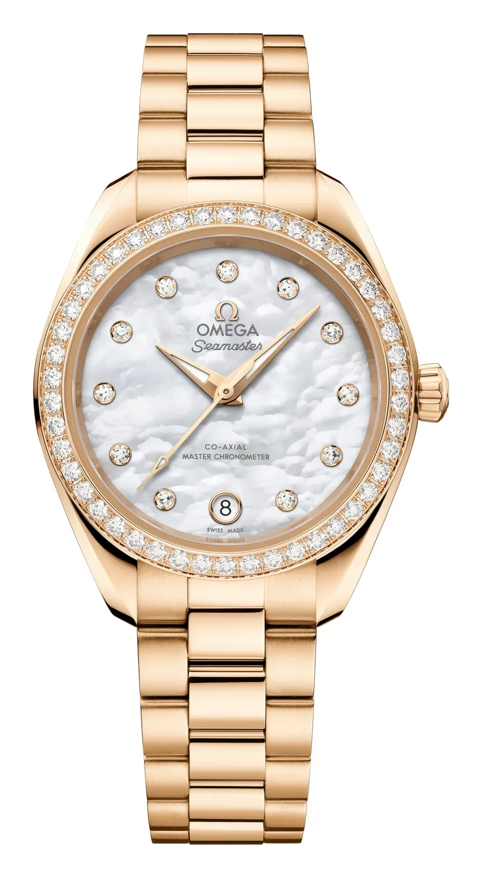 Omega Seamaster Aqua Terra 150M Master Co-Axial 30 Moonshine, reference 220.55.30.20.55.001, white dial, yellow gold case