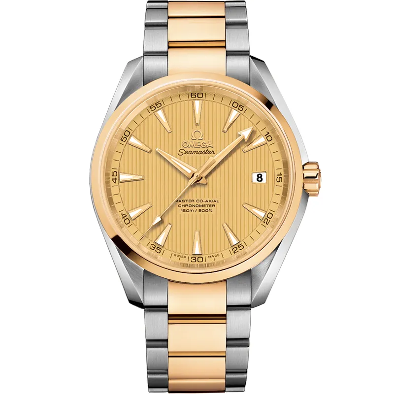 Omega Seamaster Aqua Terra 150m Master Co-Axial 41.5 231.20.42.21, reference 231.20.42.21.08.001, yellow dial, stainless steel and yellow gold case