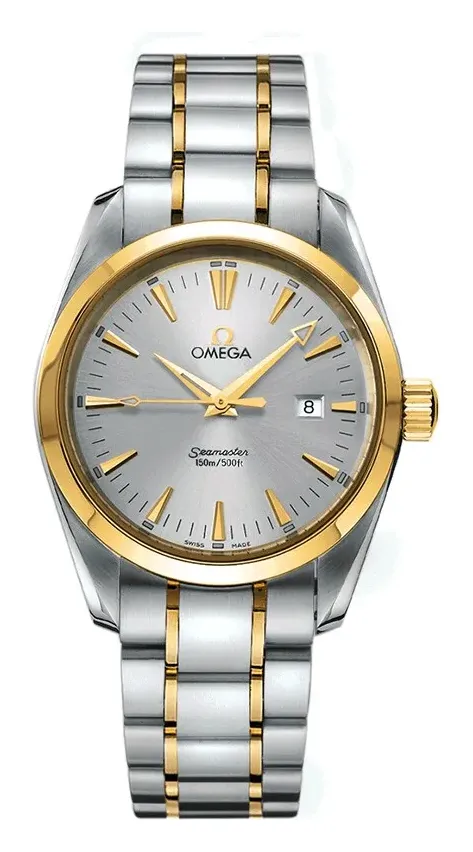Omega Seamaster Aqua Terra 150M Quartz 36.2 2318.30.00, reference 2318.30.00, silver dial, stainless steel and yellow gold case