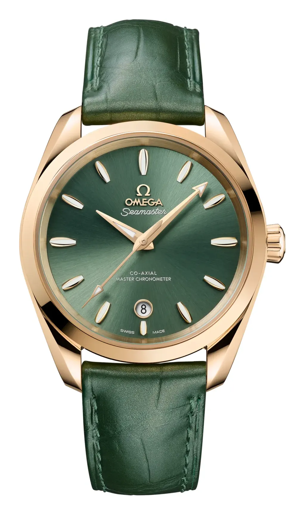 Omega Seamaster Aqua Terra 150M Shades Master Chronometer 38 220.53.38.20, reference 220.53.38.20.10.001, green dial, yellow gold case