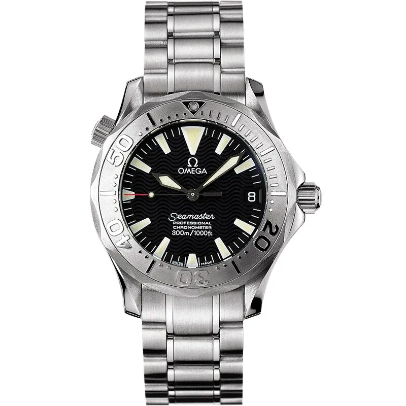 Omega Seamaster Diver 300M Automatic 36.25 2152.50.00, reference 2152.50.00, black dial, white gold case