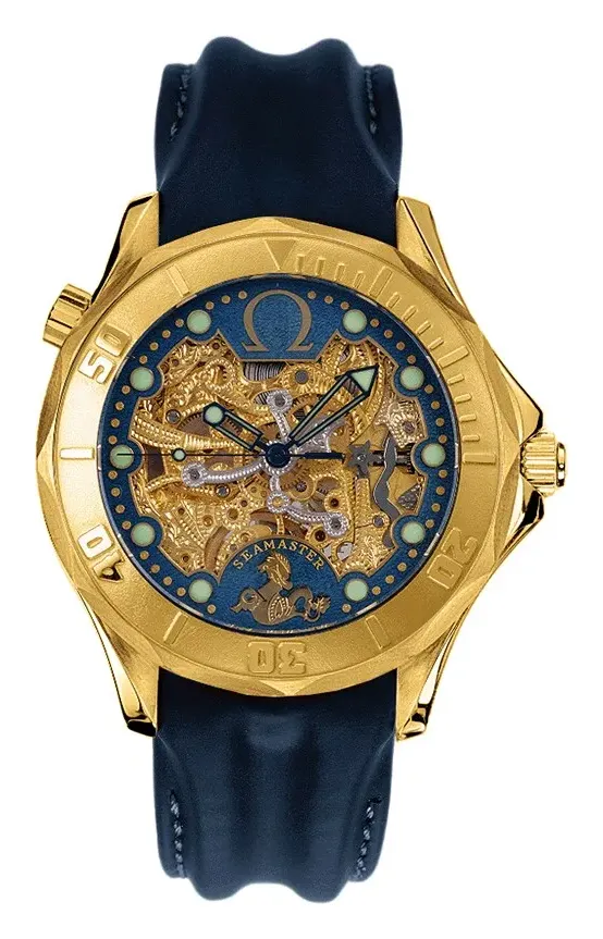 Omega Seamaster Diver 300M Automatic 41 2941.80.03, reference 2941.80.03, blue dial, yellow gold case