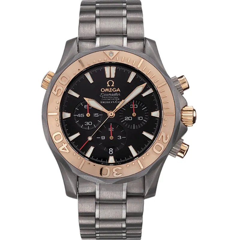 Omega Seamaster Diver 300M Automatic 41.5 Chronograph 2294.50.00, reference 2294.50.00, black dial, titanium and rose gold case