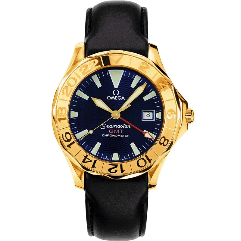 Omega Seamaster Diver 300M Automatic 41 GMT 2634.80.93, reference 2634.80.93, blue dial, yellow gold case