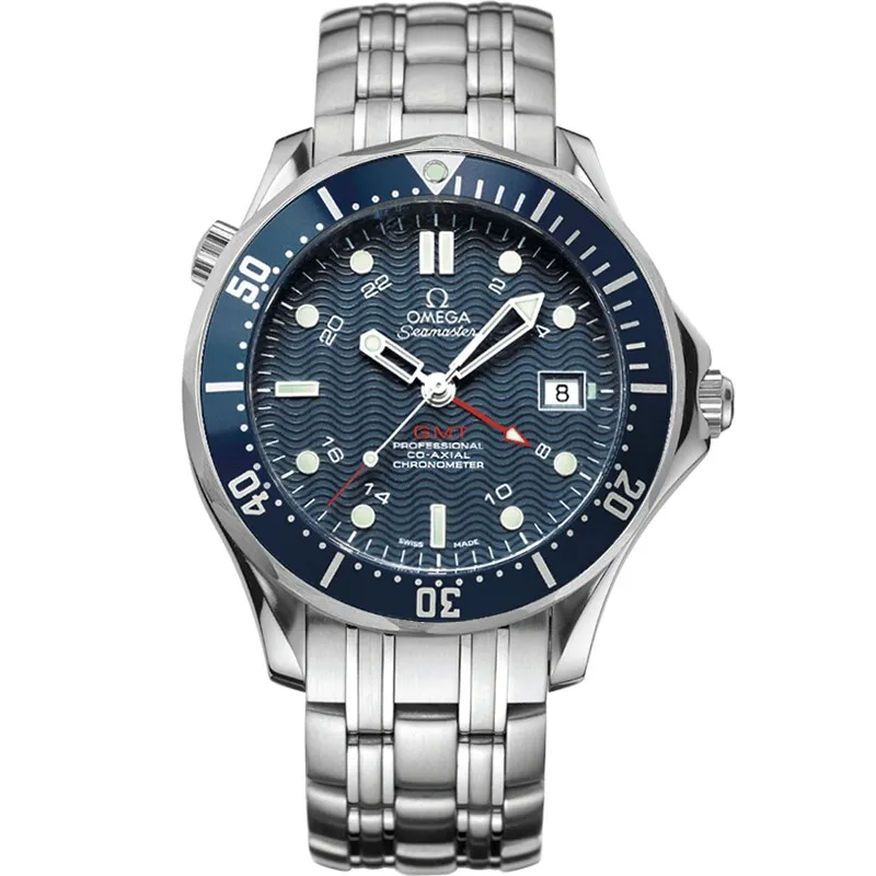 Omega Seamaster Diver 300M Co-Axial 41 GMT, reference 2535.80.00, blue dial, stainless steel case