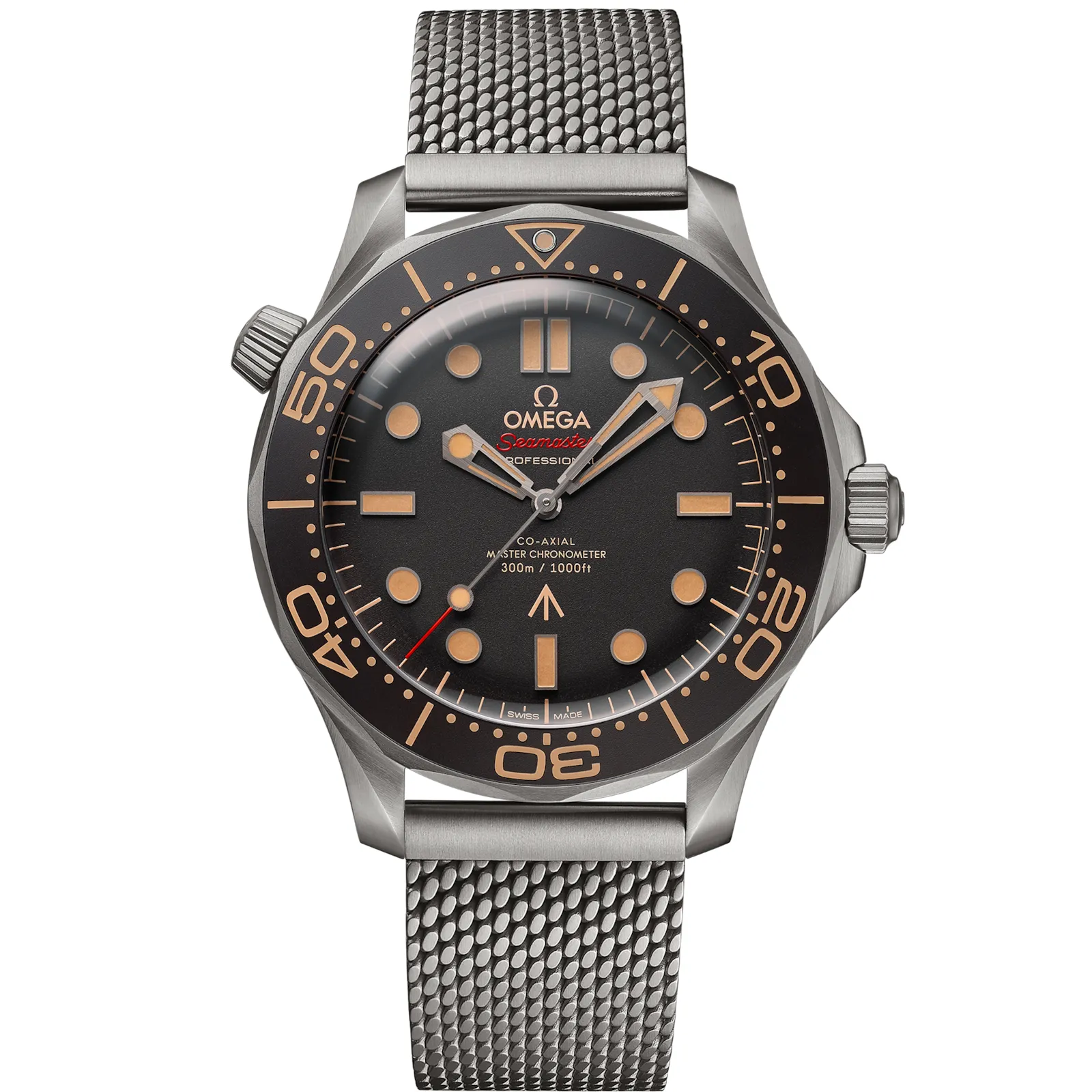 Omega Seamaster Diver 300M Master Co-Axial 42 210.90.42.20, reference 210.90.42.20.01.001, brown dial, titanium case