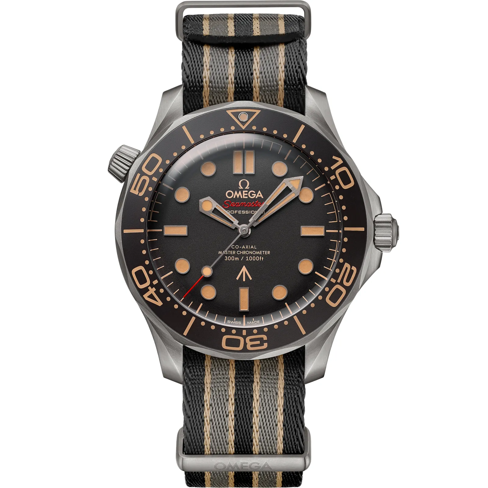 Omega Seamaster Diver 300M Master Co-Axial 42 210.92.42.20, reference 210.92.42.20.01.001, brown dial, titanium case
