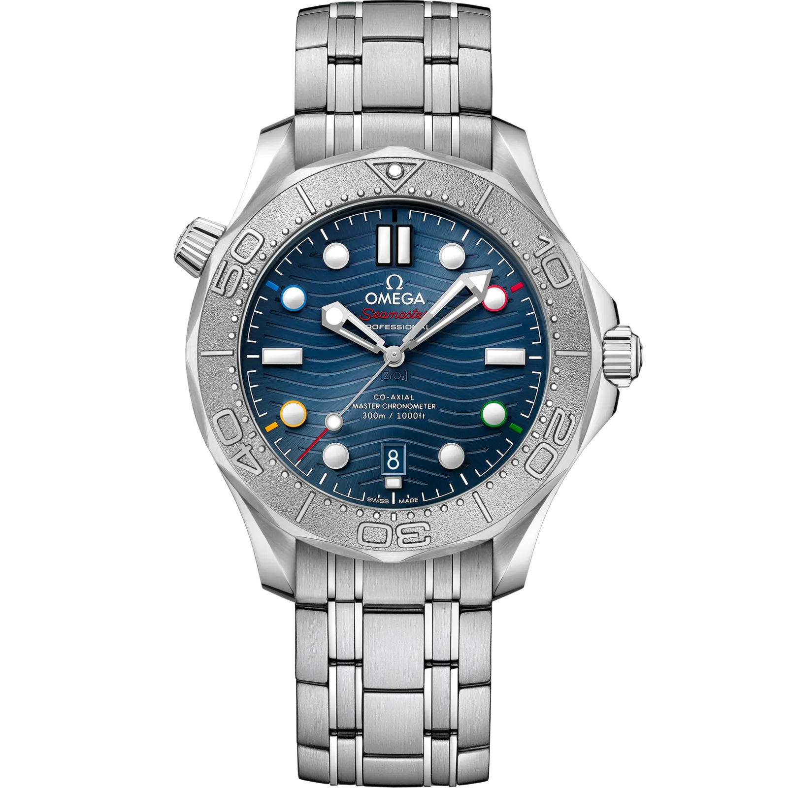 Omega Seamaster Diver 300M Master Co-Axial 42 Tokyo 2020 Olympics, reference 522.30.42.20.03.001, blue dial, stainless steel case