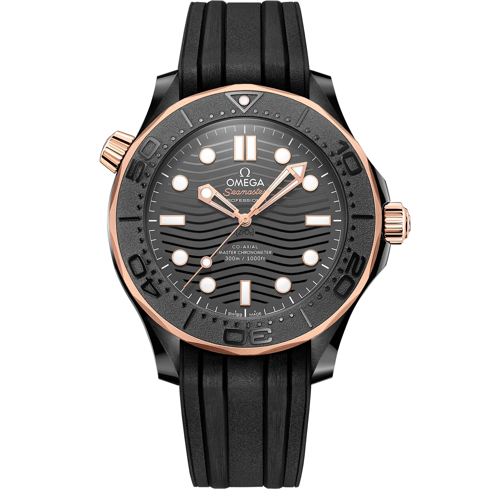 Omega Seamaster Diver 300M Master Co-Axial 43.5 Sedna Black, reference 210.62.44.20.01.001, black dial, ceramic case