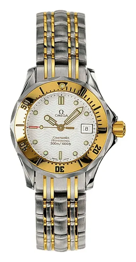 Omega Seamaster Diver 300M Quartz 28 2382.20.00, reference 2382.20.00, white dial, stainless steel and yellow gold case
