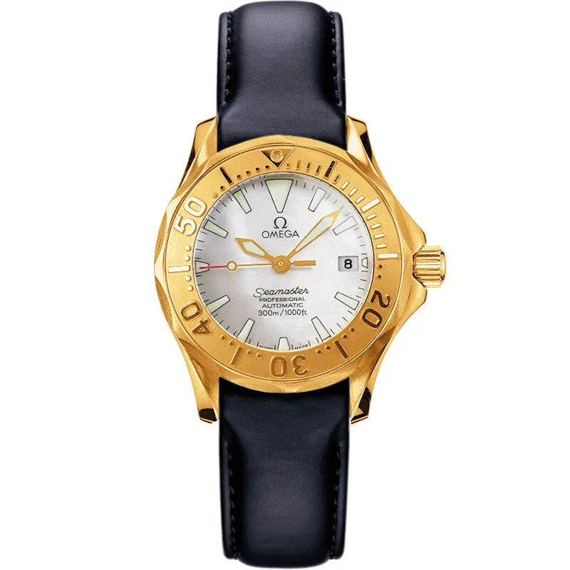 Omega Seamaster Diver 300M Quartz 28 2672.70.91, reference 2672.70.91, white dial, yellow gold case