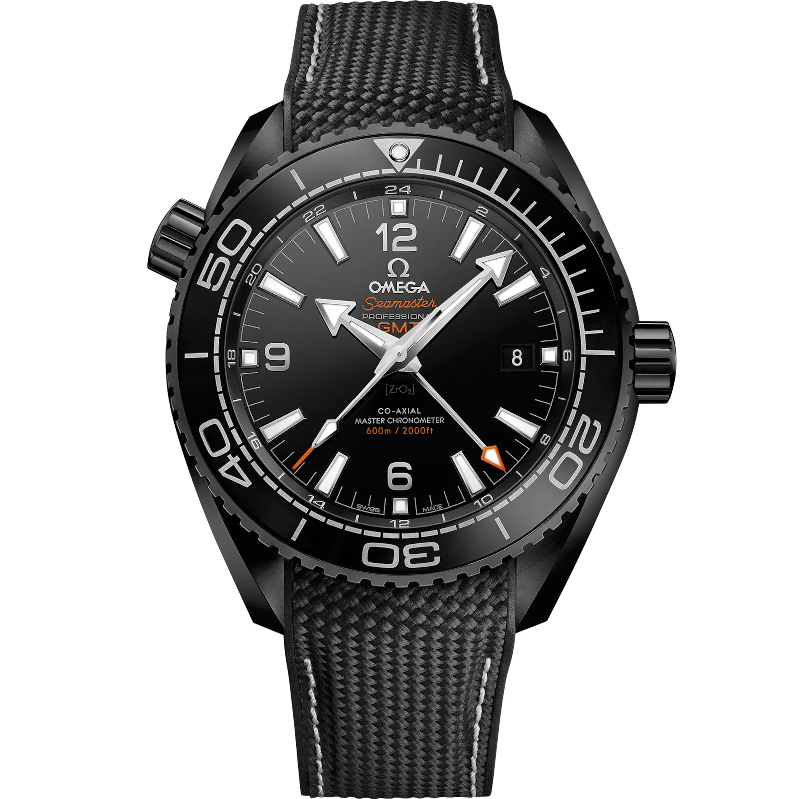 Omega Seamaster Planet Ocean 600M Co-Axial Worldtimer 45.5 Master Chronometer GMT, reference 215.92.46.22.01.001, black dial, ceramic case