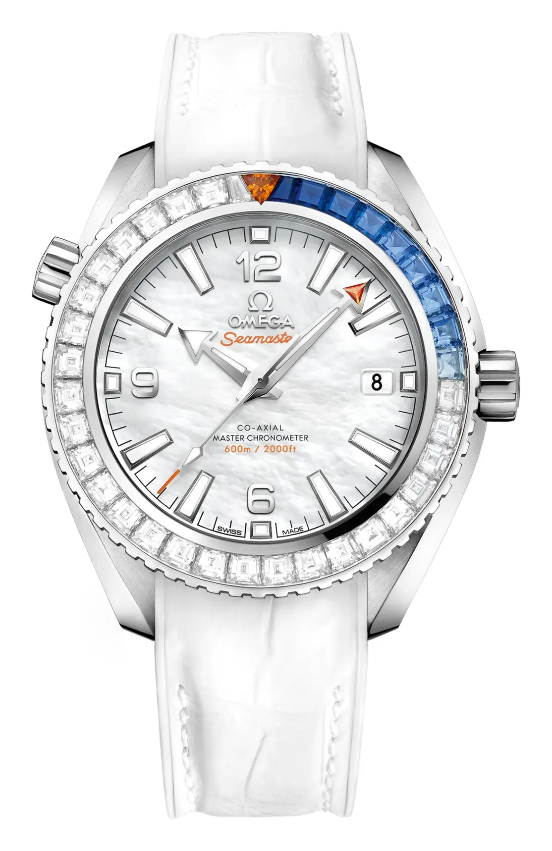 Omega Seamaster Planet Ocean 600M Co-Axial 39.5 Master Chronometer 215.58.40.20, reference 215.58.40.20.05.001, white dial, white gold case