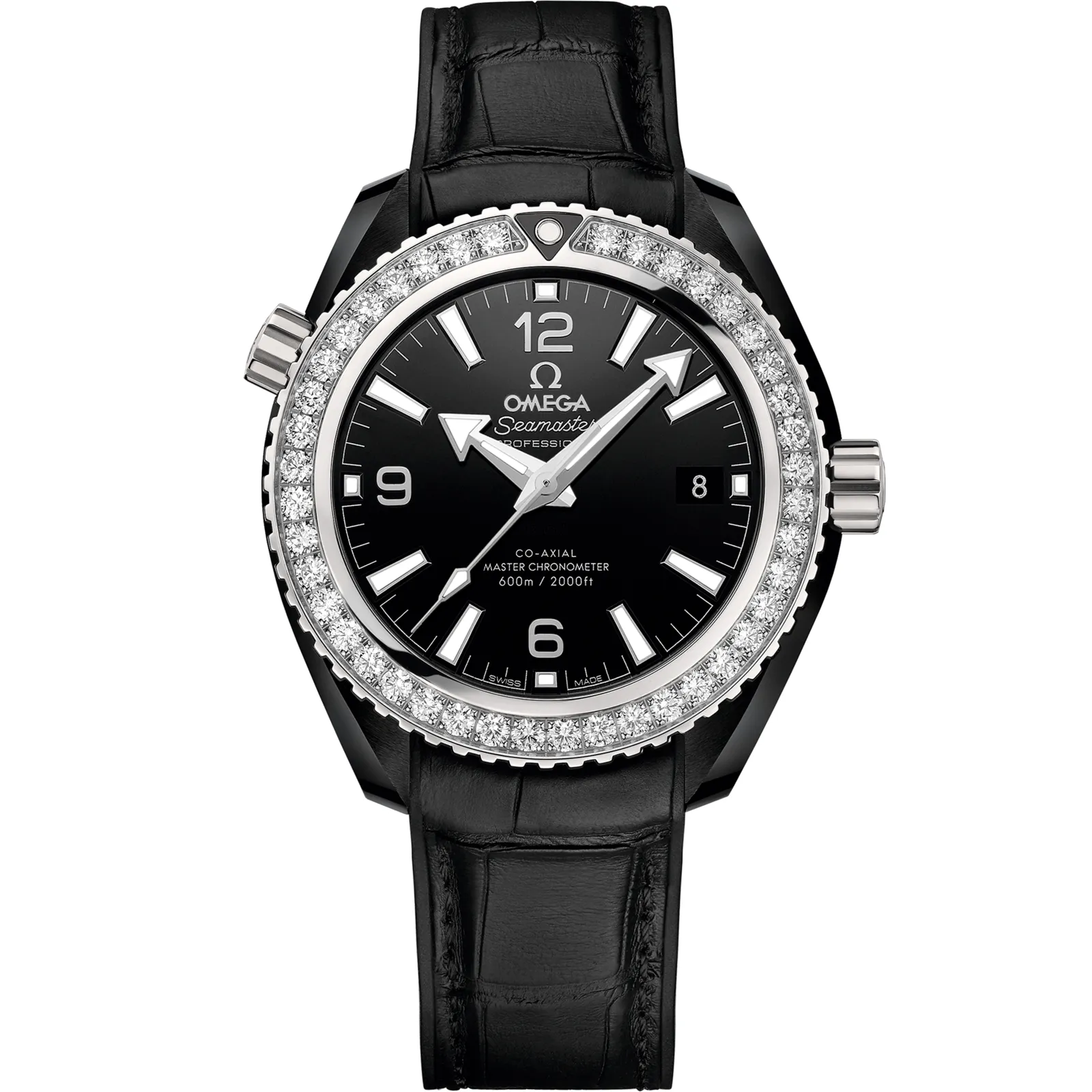 Omega Seamaster Planet Ocean 600M Co-Axial 39.5 Master Chronometer Deep Black 215.98.40.20, reference 215.98.40.20.01.001, black dial, ceramic case