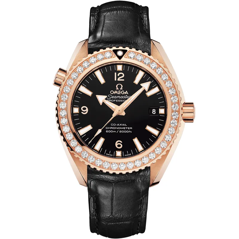 Omega Seamaster Planet Ocean 600M Co-Axial 42 232.58.42.21, reference 232.58.42.21.01.001, black dial, rose gold case