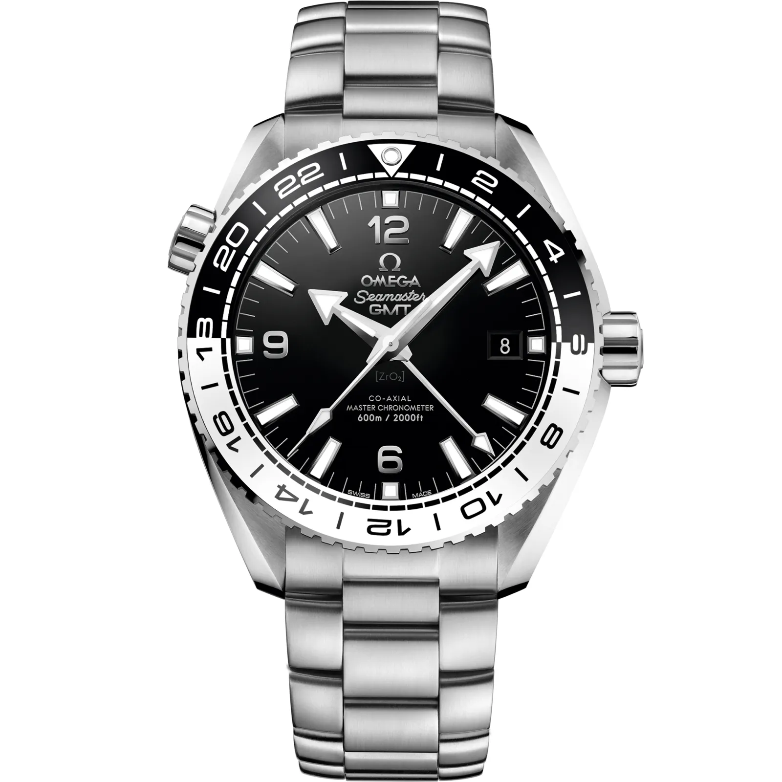 Omega Seamaster Planet Ocean 600M Co-Axial 43.5 Master Chronometer GMT 215.30.44.22, reference 215.30.44.22.01.001, black dial, stainless steel case