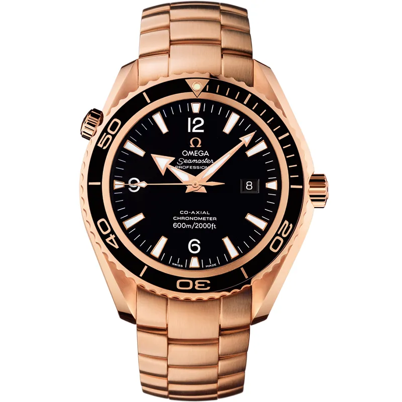 Omega Seamaster Planet Ocean 600M Co-Axial 45.5 222.60.46.20, reference 222.60.46.20.01.001, black dial, rose gold case