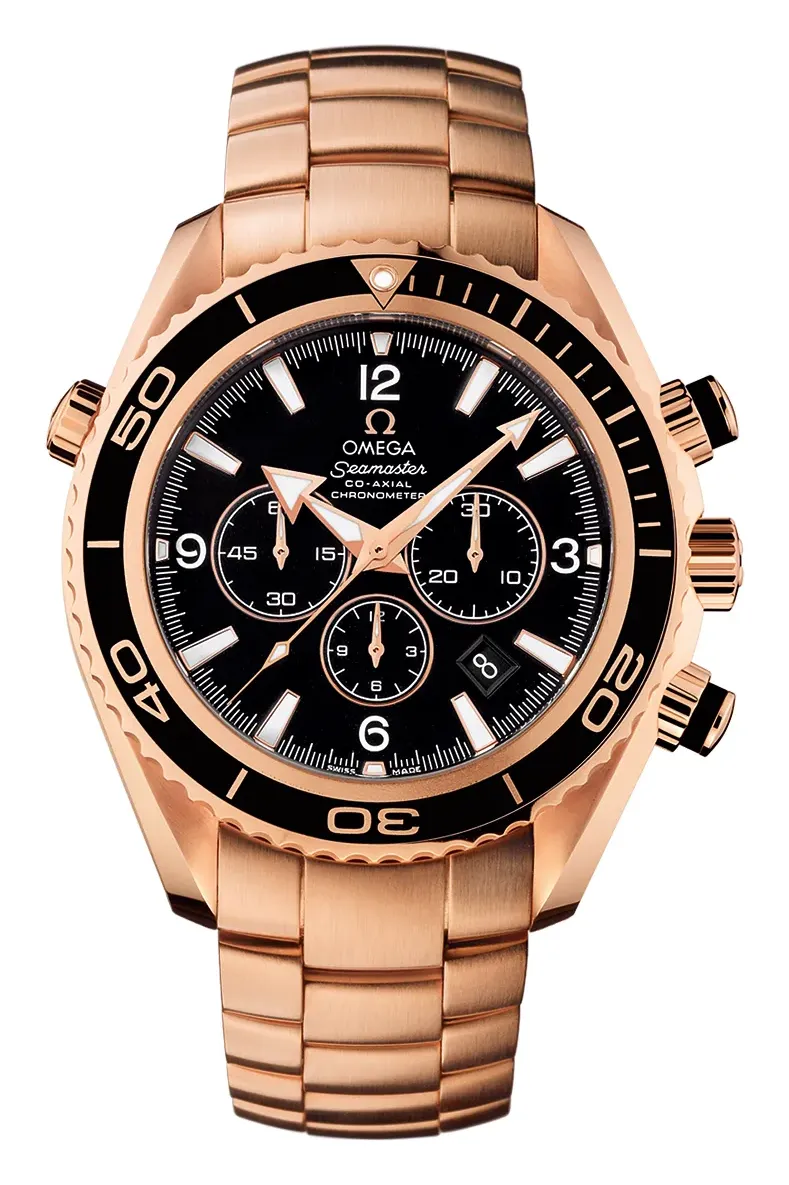 Omega Seamaster Planet Ocean 600M Co-Axial 45.5 Chronograph 222.60.46.50, reference 222.60.46.50.01.001, black dial, rose gold case