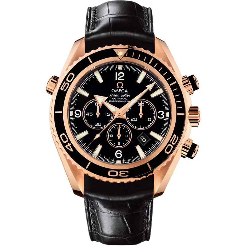 Omega Seamaster Planet Ocean 600M Co-Axial 45.5 Chronograph 222.63.46.50, reference 222.63.46.50.01.001, black dial, rose gold case