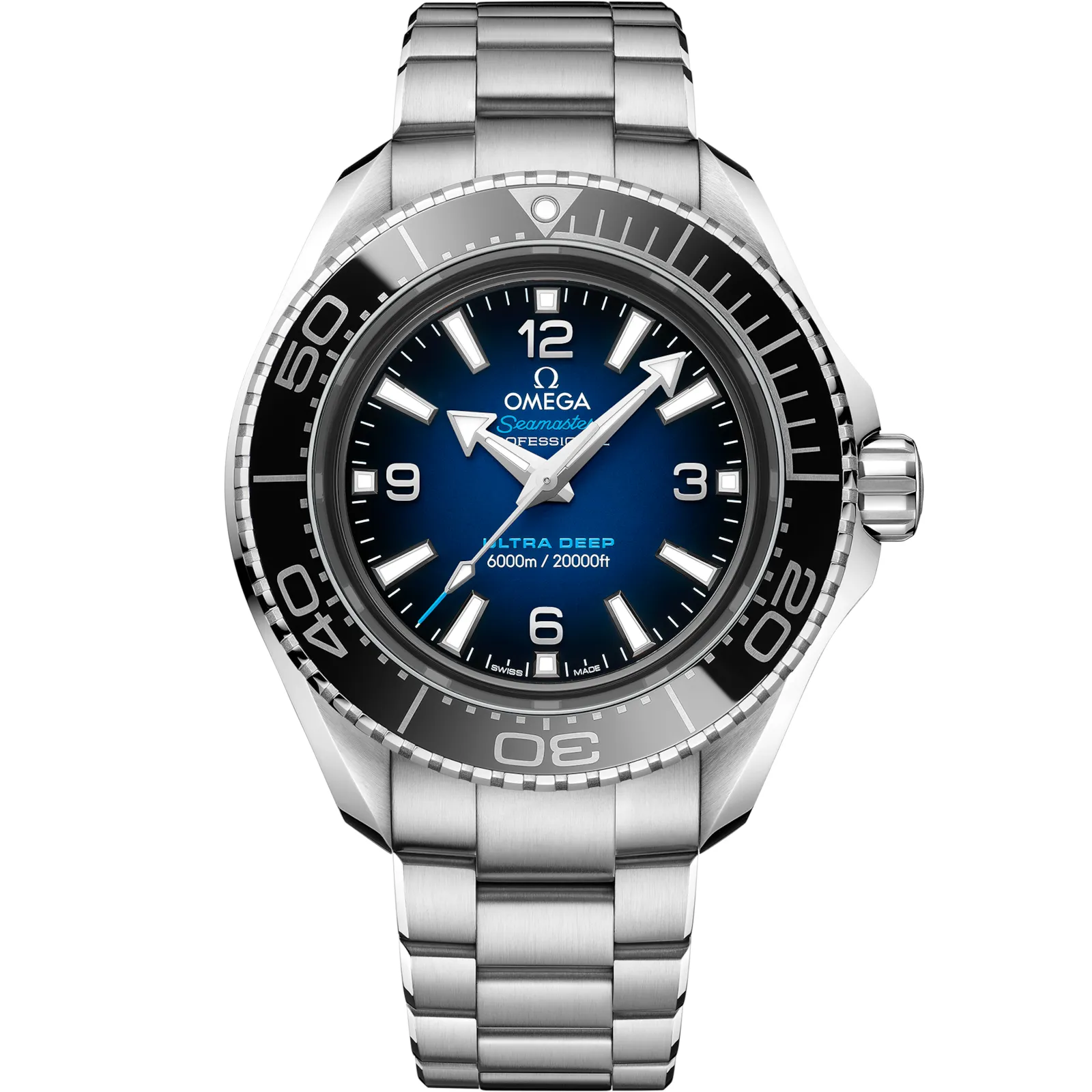 Omega Seamaster Planet Ocean Ultra Deep O-Megasteel 215.30.46.21, reference 215.30.46.21.03.001, blue dial, stainless steel case