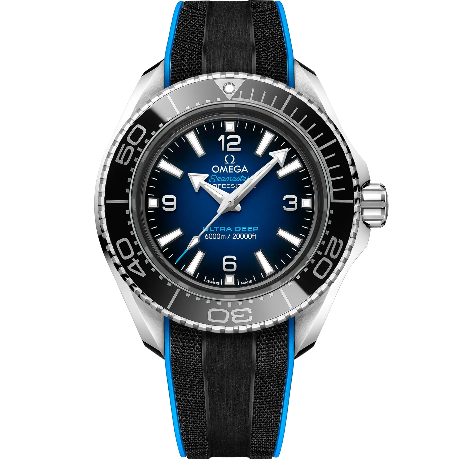 Omega Seamaster Planet Ocean Ultra Deep O-Megasteel 215.32.46.21, reference 215.32.46.21.03.001, blue dial, stainless steel case
